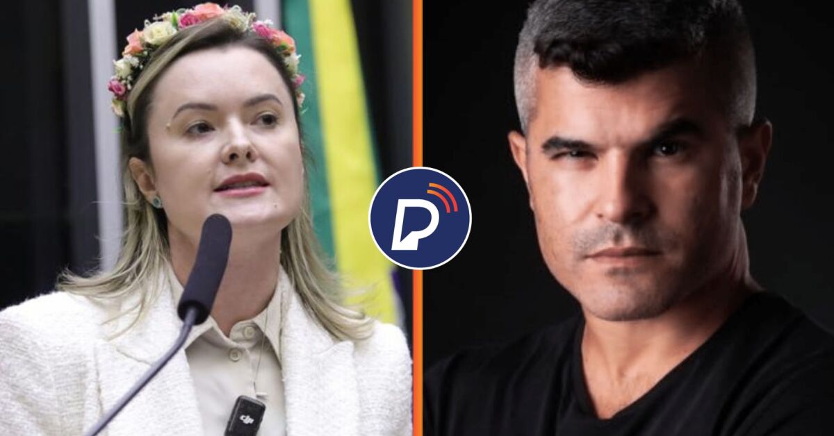 Deputata federal J&uacute;lia Zanatta (PL) e jornalista Guga Noblat.