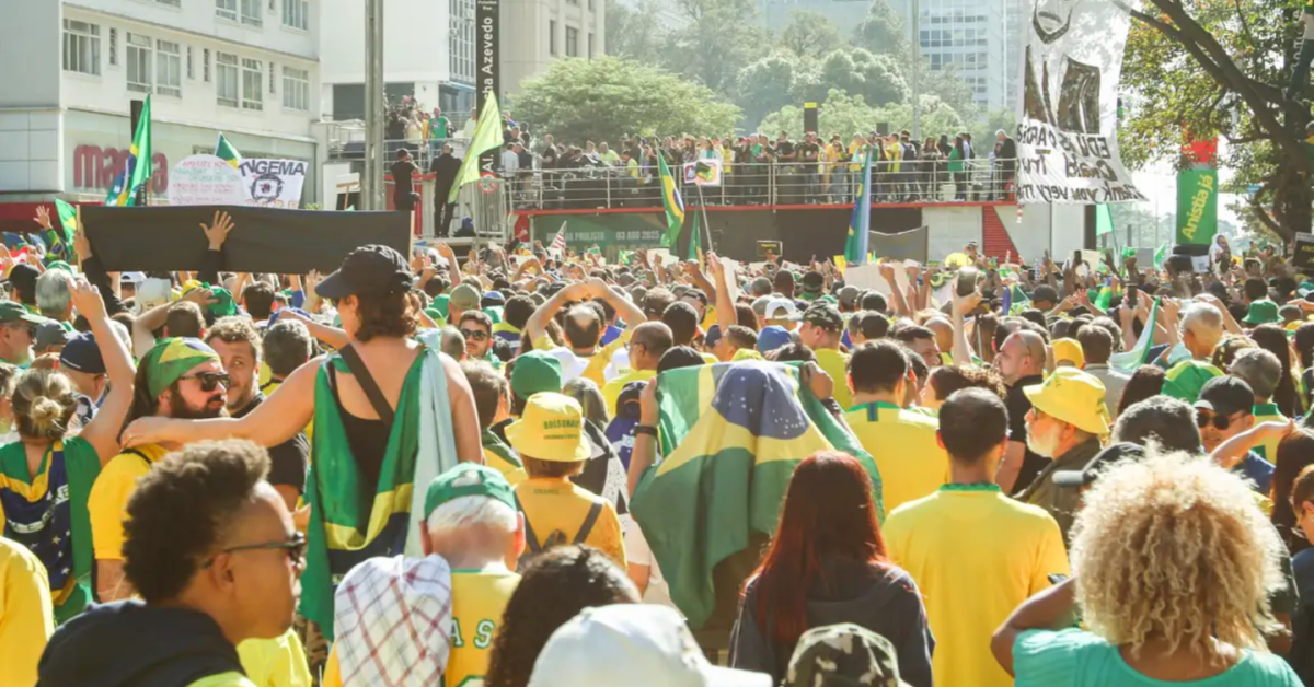 Bolsonaristas na Avenida Paulista.
