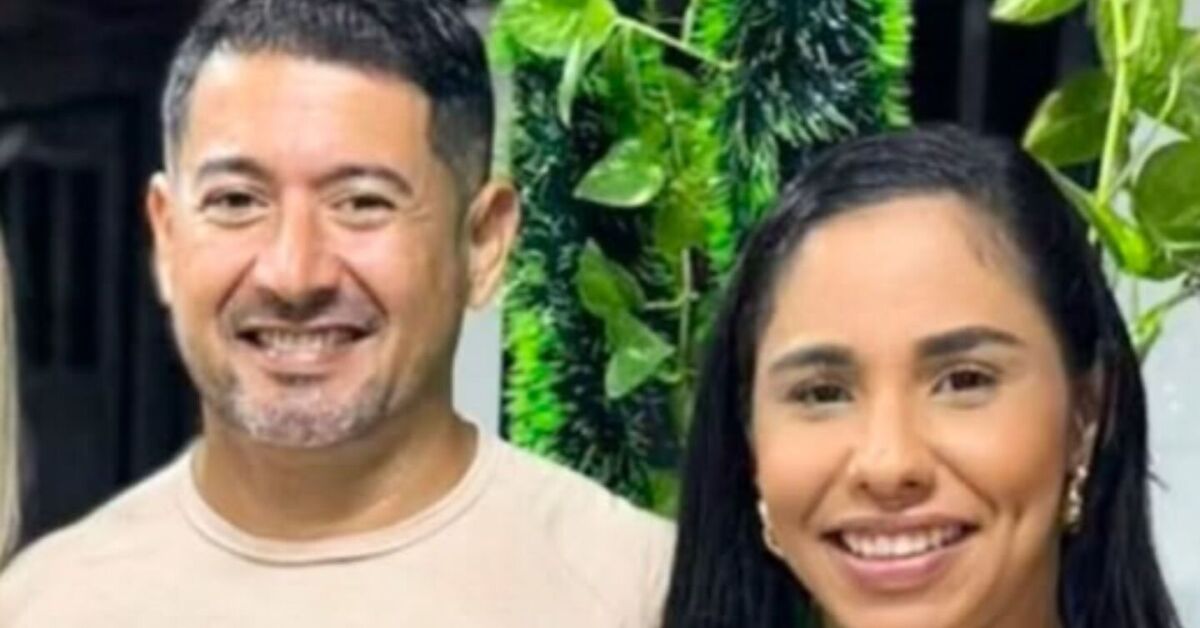 Sandra Justino ao lado do ex-marido, apontado como autor do feminic&iacute;dio.