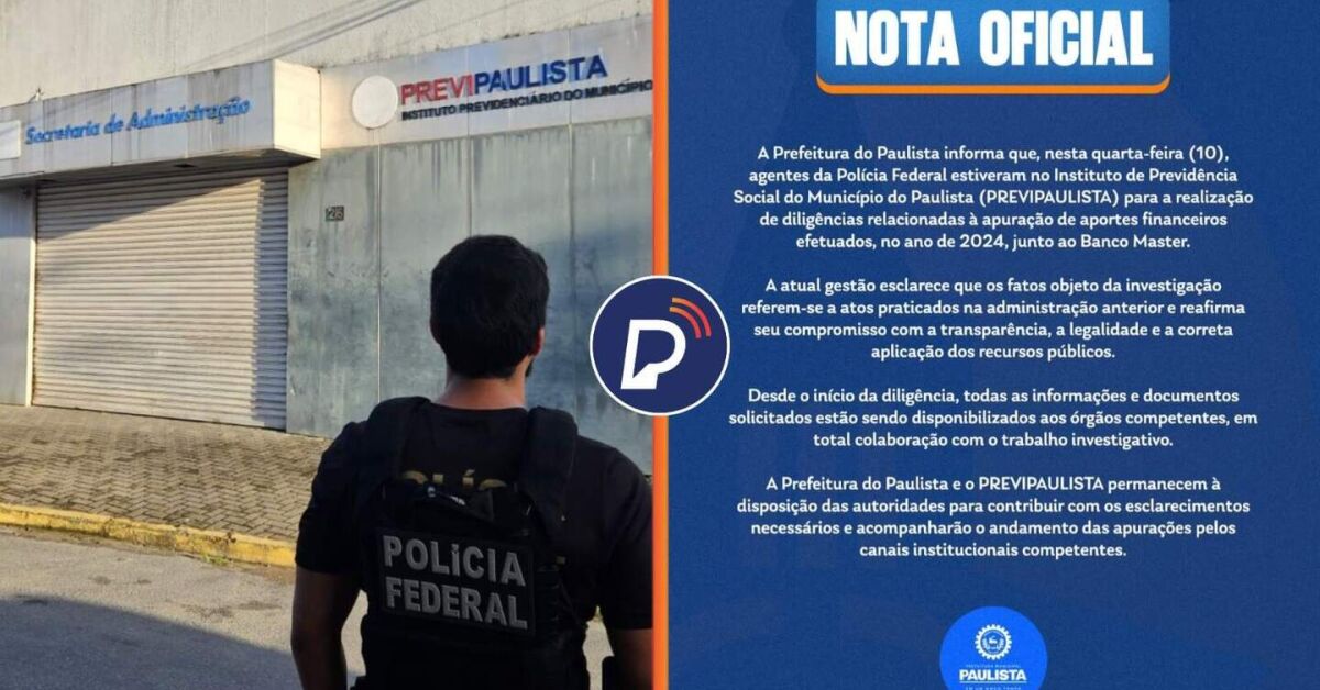 Prefeitura do Paulista explica opera&ccedil;&atilde;o da PF.