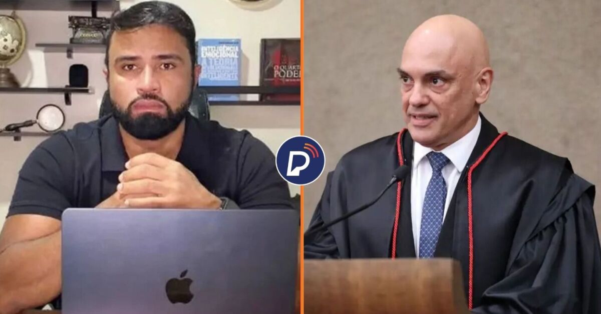Jornalista Lu&iacute;s Pablo e o ministro do STF Alexandre de Moraes.