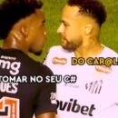 Neymar e Thiago Mendes discutindo durante a partida.