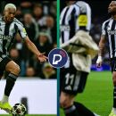 Joelinton em campo pelo Newcastle contra o Barcelona.