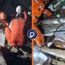 Pr&eacute;dio de tr&ecirc;s andares desaba e idoso &eacute; resgatado com vida em Olinda.