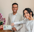 Pastora Vit&oacute;ria Souza e Gustavo Fernandes se casam no civil.