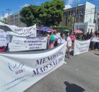 Protesto dos profissionais de enfermagem.