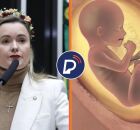 Deputada federal Julia Zanatta defende projeto de lei anti-aborto. Montagem: Portal de Prefeitura