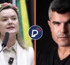 Deputata federal J&uacute;lia Zanatta (PL) e jornalista Guga Noblat.