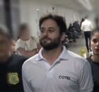 Rodrigo Cavalheira a caminho da audi&ecirc;ncia de instru&ccedil;&atilde;o.