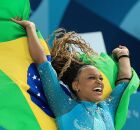 PARIS 2024: se REBECA ANDRADE fosse um pa&iacute;s, ela estaria &agrave; frente da ARGENTINA no quadro de medalhas.