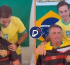 Bolsonaro com a camisa do Sport, ao lado de Gilson machado Filho.