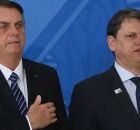 Jair Bolsonaro e Tarcísio de Freitas.