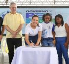 Governadora Raquel Lyra assina ordem de serviço para construção da Escola de Referência em Ensino Médio de Tejucupapo, em Goiana