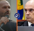 Deputado Federal Eduardo Bolsonaro e o ministro do Supremo Tribunal Federal Alexandre de Moraes. 