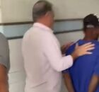 Momento da pris&atilde;o do pedreiro foragido.