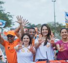 Mirella Almeida recebe governadora e vice em carreata