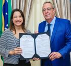 Governadora Raquel Lyra e o presidente da Alepe, Álvaro Porto.