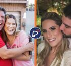 Fab&iacute;ola Cabral com seu pai, Lula Cabral e seu Marido Igor Normando,