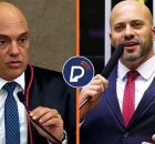 Ministro Alexandre de Moraes, do STF e o ex-deputado Daniel Silveira.