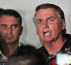 Jair Bolsonaro em coletiva de imprensa