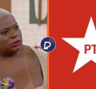 Jojo Todynho e logo do PT.