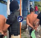 Momento em que alvo &eacute; levado &agrave; Delegacia pela PCPE.