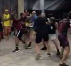 Treinamento de luta livre na sede social do Sport.