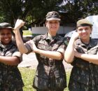 (Esquerda para direita) Sargento Lidiane, Major Alessandra e 2&deg; Tenente Bruna