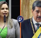 A imagem ilustra Clarissa T&eacute;rcio ao lado de Nicol&aacute;s Maduro.
