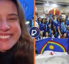 Raquel Lyra e Priscila Krause com estudantes de Pernambuco. 