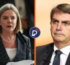 Ministra Gleisi Hoffmann e o ex-presidente Jair Bolsonaro.