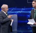 Lula e Bolsonaro durante debate nas elei&ccedil;&otilde;es.