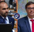 Deputado licenciado Eduardo Bolsonaro e o ex-ministro Gilson Machado.