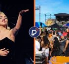 Lady Gaga e f&atilde;s aguardando show. 