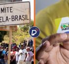 Limite Venezuela - Brasil e pessoa segurando cart&atilde;o do Bolsa Fam&iacute;lia.