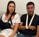 Casal sofreu algumas fraturas.