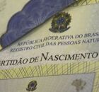 Certid&atilde;o de nascimento brasileira.