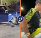 Momento em que motorista atropela entregador.