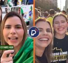  Clarissa T&eacute;rcio em ato com Bolsonaro na Paulista.