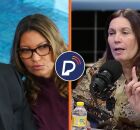 Da esquerda para a direita: presidente Lula e Janja dividem tela com a deputada Bia Kicis.