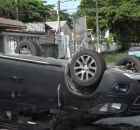 Carro capotado devido altera&ccedil;&atilde;o da gest&atilde;o Jo&atilde;o Campos.