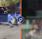 Momento em que motorista atropela entregador e grupo responde com roj&otilde;es.