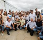 Raquel, secret&aacute;rio T&uacute;lio e aliados na abertura da CLIPE em Petrolina