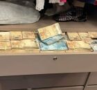 Dinheiro desviado achado em gaveta.