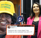 Bia Kicis ironiza bon&eacute; do PT com frase Meu partido &eacute; o Brasil Roubaram at&eacute; o nosso slogan.