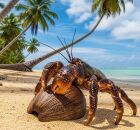 Caranguejo gigante dos coqueiros foi registrado novamente em ilha remota ap&oacute;s um s&eacute;culo.