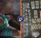 Homem preso pela pol&iacute;cia no Recife e material apreendido.