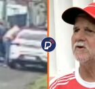 Momento do roubo, no Recife, e policial civil aposentado v&iacute;tima do assalto.