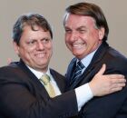 O governador Tarcisio de Freitas e o ex-presidente Jair Bolsonaro.