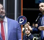 Os deputados T&uacute;lio Gadelha e Eduardo Bolsonaro.